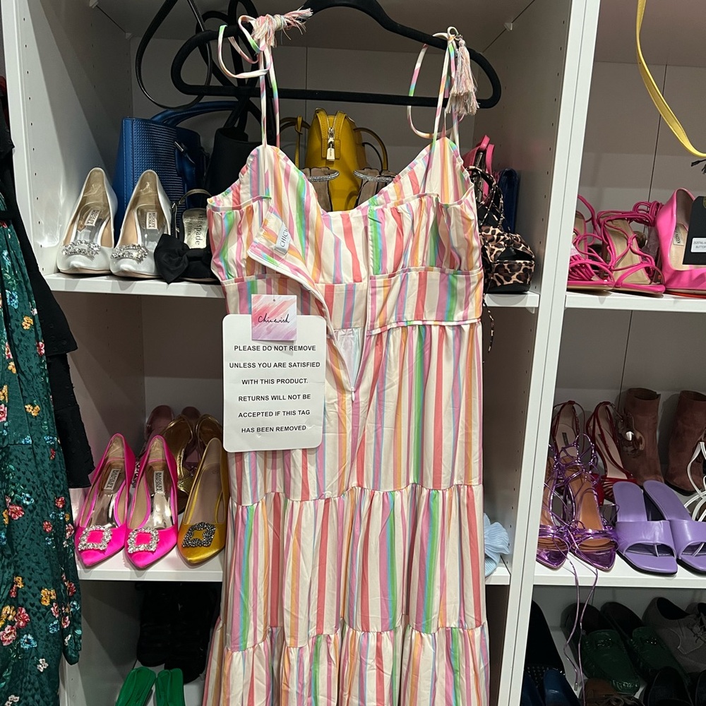 COPY - Chicwish rainbow maxi dress
